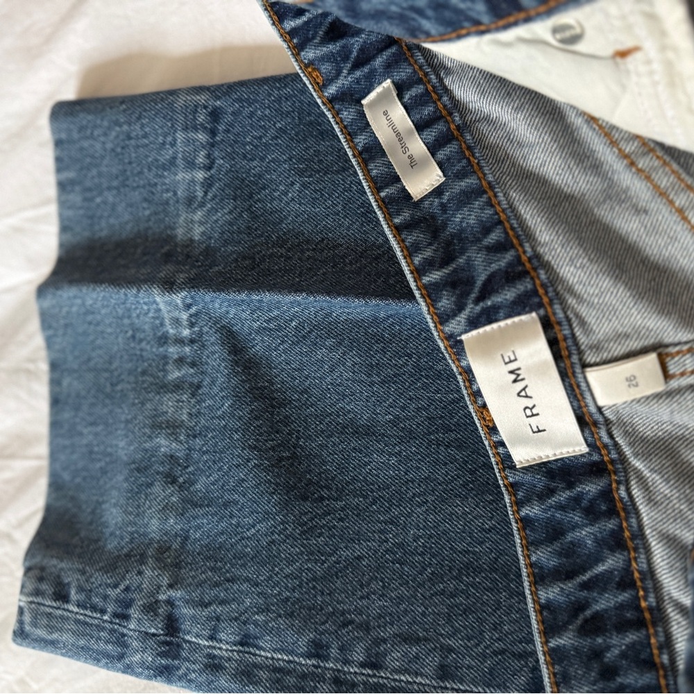 Frame Denim Blue Straight Leg Jeans - Picture 16 of 16